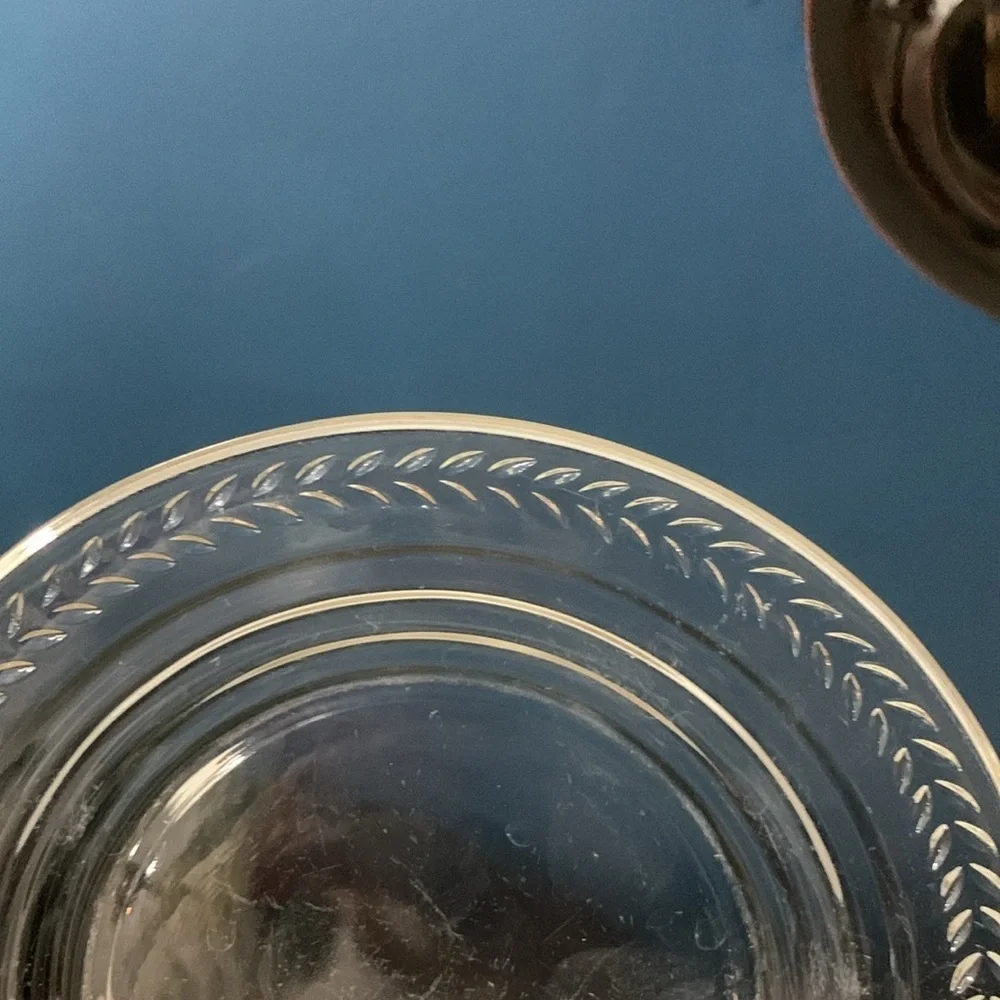 Set of 4 Clear Glass 1970s Vintage Small Plates for Appetizers Bread & Butter